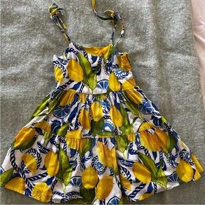 Kenny Flowers Lemon Print Kids Dress
